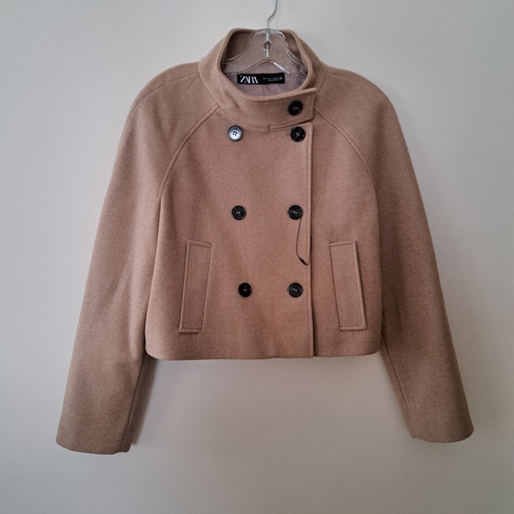 Zara Jackets & Blazers - Zara Women's Camel Double-Breasted Pea Coat